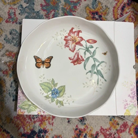 Lenox Butterfly Meadow Floral Serving Bowl - White and Multicolor - Picture 2 of 15